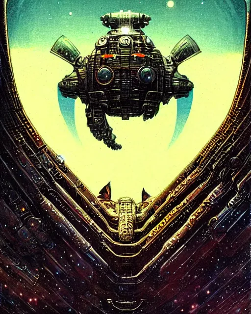 Image similar to unknown creature, character portrait, portrait, close up, concept art, intricate details, highly detailed, vintage sci - fi poster, retro future, vintage sci - fi art, in the style of chris foss, rodger dean, moebius, michael whelan, and gustave dore