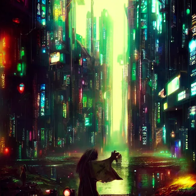 Prompt: teacher why, don't deserve to love. beautiful matte painting, cyberpunk, expressionism