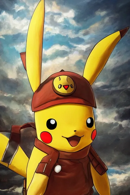 Prompt: pikachu as a Titan from Attack on Titan, oil on canvas, intricate, portrait, 8k highly professionally detailed, HDR, CGsociety