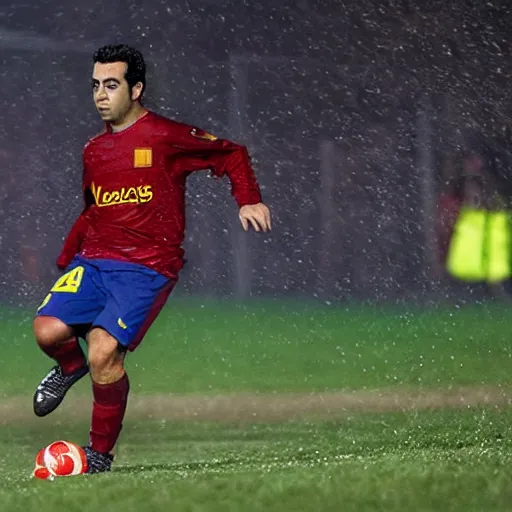 Image similar to xavi hernandez hit by a lightning, in forest