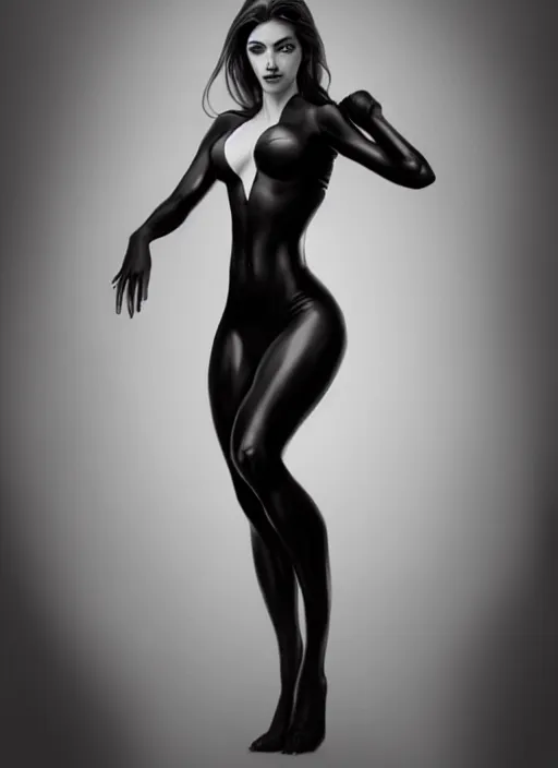 Image similar to full body portrait of a beautiful woman in black and white, photorealistic, art by diego fazio and diegoKoi and artgerm, concept art, hyper sharp focus, 8k highly detailed