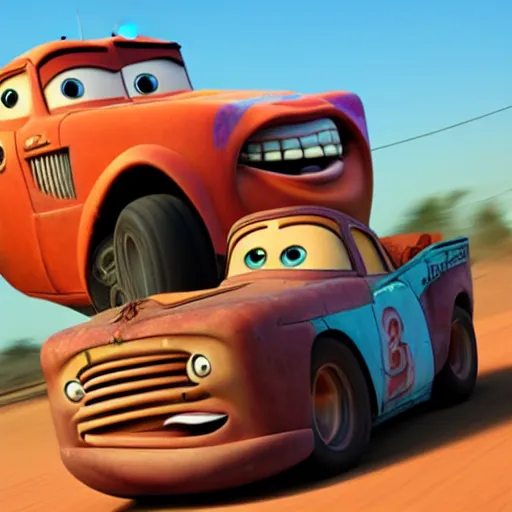 Image similar to full body photo, mater from cars as a human being, 4 k