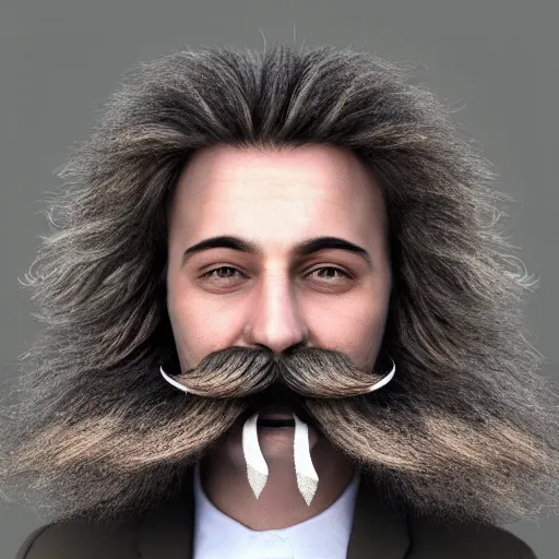 Image similar to world record most impressive mustache, photorealistic 4K.