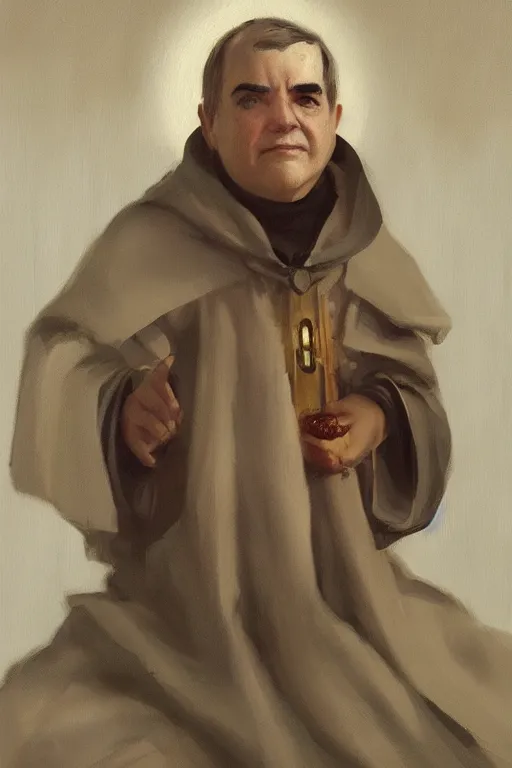 Image similar to thomas aquinas by Greg Rutkowski, painting, portrait, trending on artstation