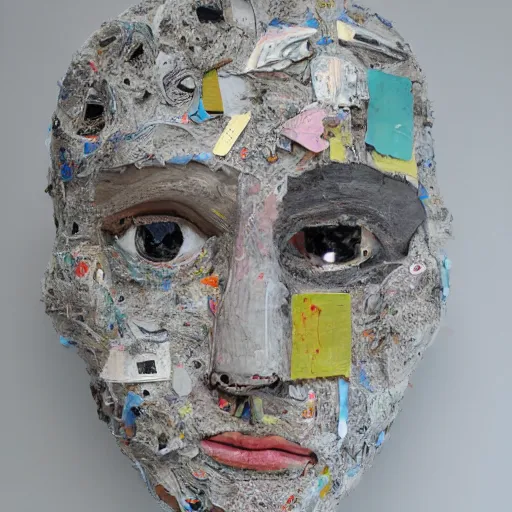 Prompt: empathy emerging in artificial intelligence. studio. papier - mache