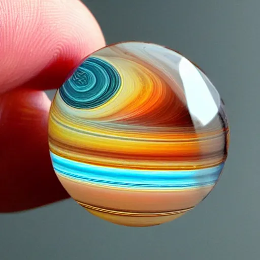 Prompt: very detailed glass paperweight that looks like the planet saturn