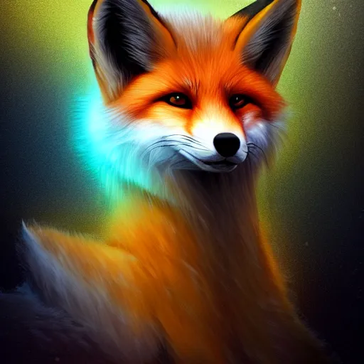 Prompt: digital yellow and white fox, retrowave palette, digital world, highly detailed, electric breeze, anatomically correct vulpine, synth feel, fluffy face, ear floof, flowing fur, super realism, accurate animal imagery, 4 k digital art