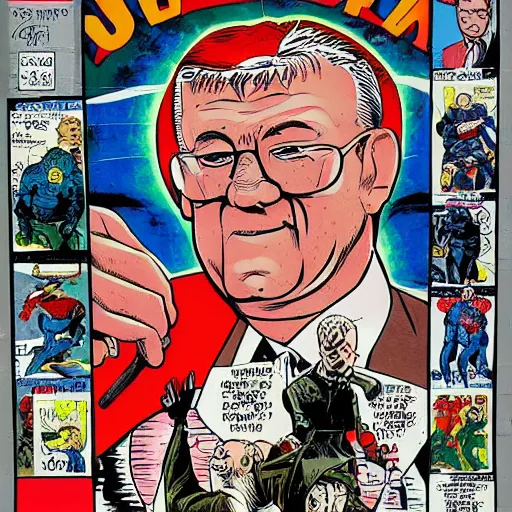 Image similar to comic book art of vojislav seselj