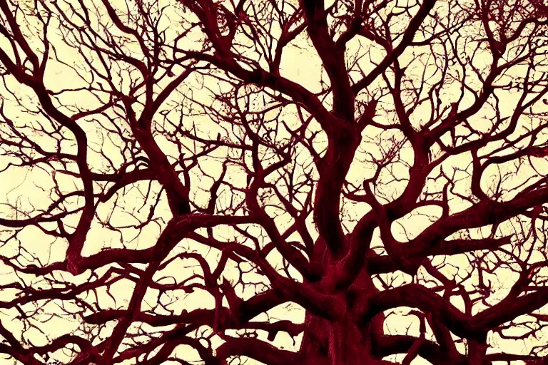 Prompt: the tree of life brain structure holy grail red veins branches heart, cinematic masterpiece, beautiful backlighting