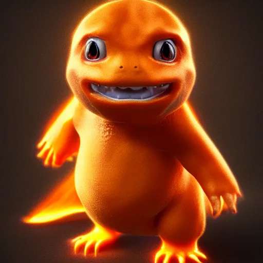 Image similar to hyperrealistic charmander, stunning 3 d render inspired by istvan sandorfi & greg rutkowski & mike judge, perfect symmetry, dim volumetric cinematic lighting, 8 k octane comprehensive render, extremely mega hyper - detailed and lifelike attributes & atmosphere, intricate, realistic flesh texture, masterpiece, artstation, stunning,