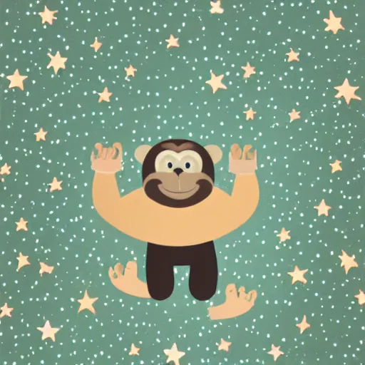Prompt: a constellation of a happy monkey