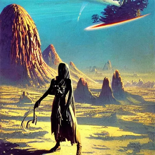 Prompt: sci - fi bio - assassin, art by bruce pennington