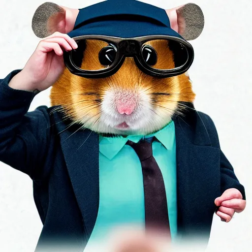 Prompt: engineer hamster in tech glasses