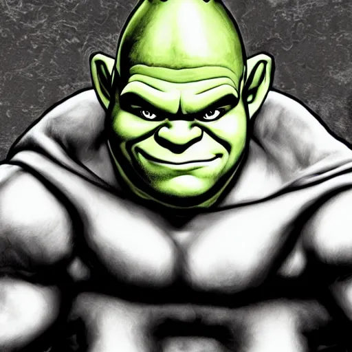 Prompt: shrek as a super saiyan. highly detailed portrait