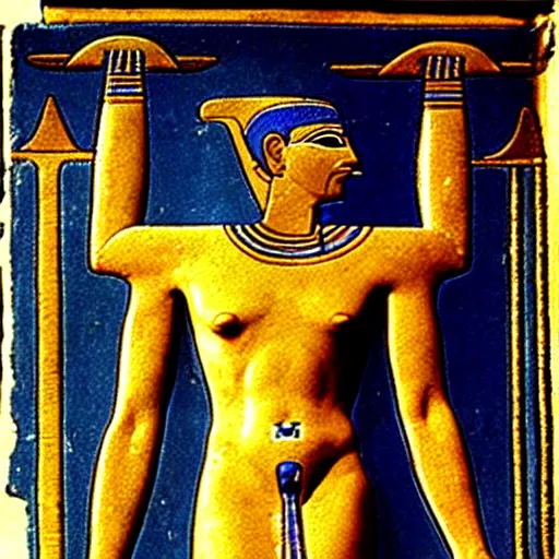 Prompt: hermes trismegistus, ancient egyptian art
