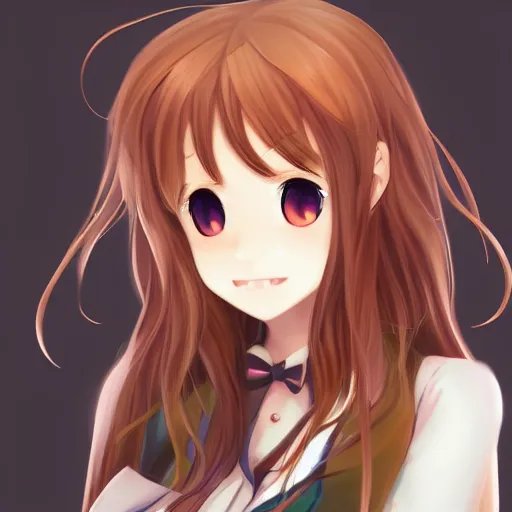 Image similar to headshot portrait of Monika from Doki Doki Literature Club, drawn by WLOP, by Avetetsuya Studios, anime manga panel, trending on artstation