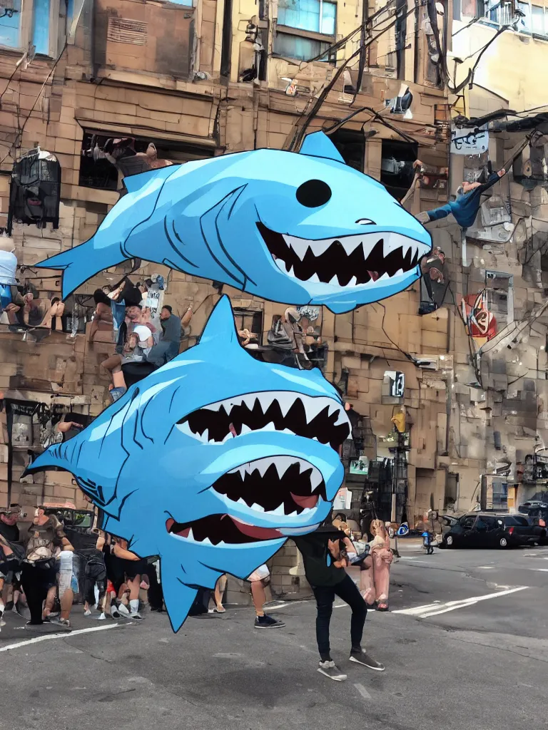 Image similar to giant street shark powering up