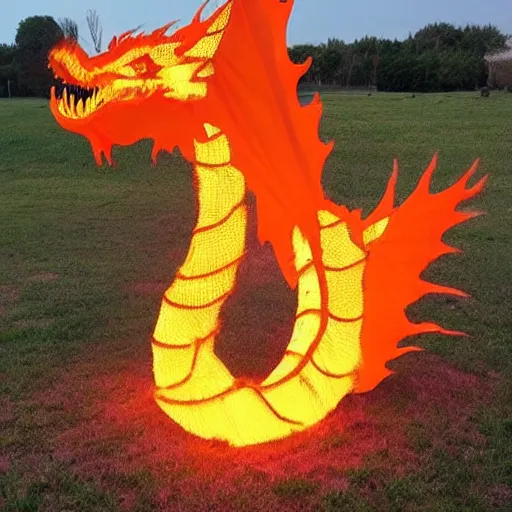 Image similar to “fire breathing dragon, made of straw”