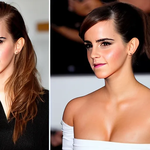 Image similar to emma watson mixed with kim kardashian, profile