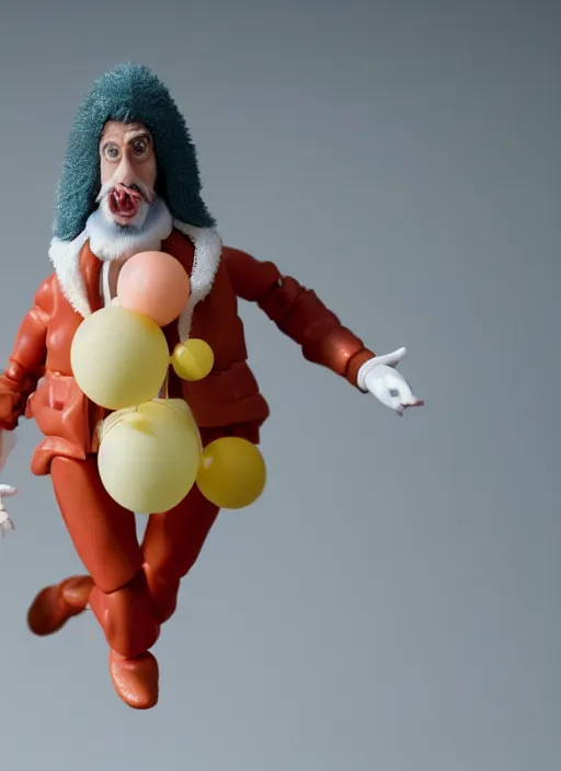 Image similar to product photography of a claymation action figure fluffy balloon steve buscemi, depth of field, zeiss lens, detailed, centered, by erwin olaf, joop geesink, wes anderson, breathtaking, 8 k resolution, extremely detailed, beautiful, establishing shot, realistic materials, hyperrealistic