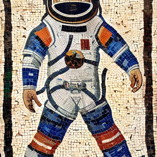 Image similar to Roman mosaic of an astronaut