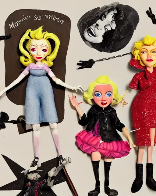 Image similar to marilyn monroe as a highly detailed stop motion puppet, in the style of laika studios ’ s paranorman, coraline, kubo and the two strings shot in the style