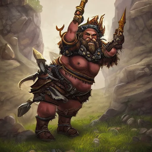 Image similar to a dwarf warrior riding on an armored boar, hearthstone coloring style, epic fantasy style art, fantasy epic digital art