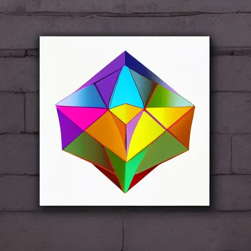 Prompt: abstract colorful platonic solids