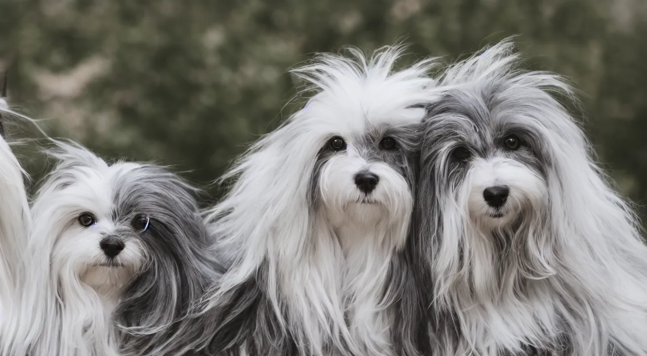 Gray and white outlet long haired dog