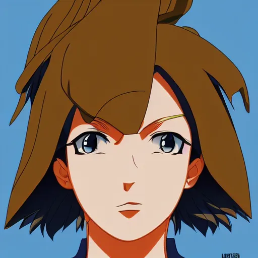 Prompt: close - up portrait of police woman, animation cel for anime movie, designed by haruhiko mikimoto, studio trigger, gainax, intense colors, trending on artstation, fan favorite design