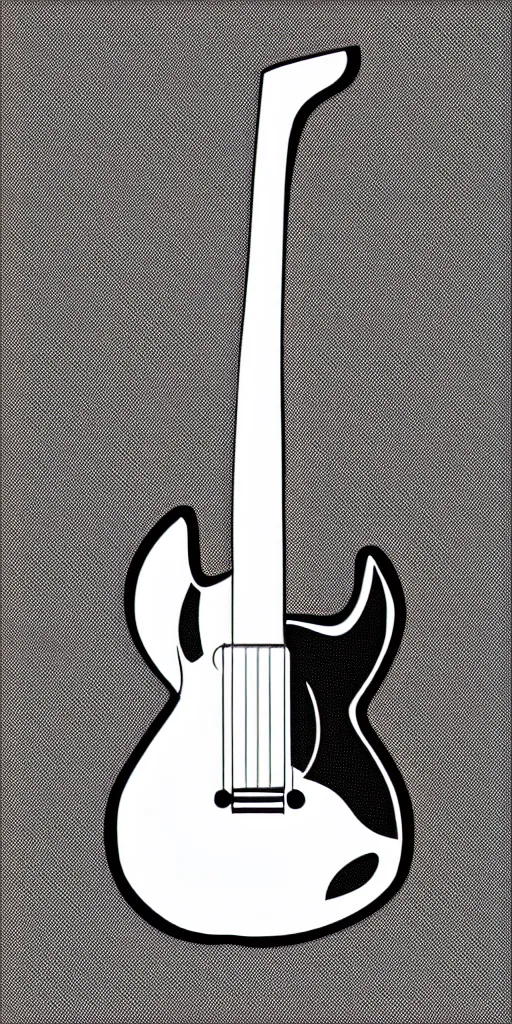 Prompt: doodle vector art of a white electric guitar against a fully black background, simple. A k_euler_ancestral