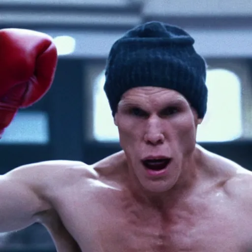 Image similar to Live Action Still of Jerma in Rocky II, real life, hyperrealistic, ultra realistic, realistic, highly detailed, epic, HD quality, 8k resolution, body and headshot, film still