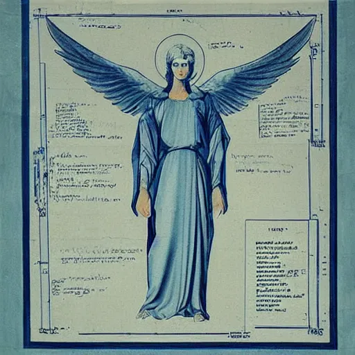 Image similar to a blueprint of a seraphim