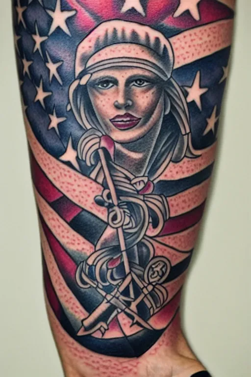 Image similar to American traditional tattoo of a sailor