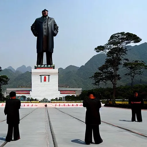 Image similar to kim jong un as marble christo redentor statue