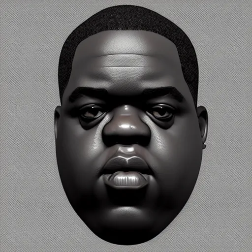 Image similar to notorious big head 3 d model, zbrush, wireframe, retopology, artstation, digital human