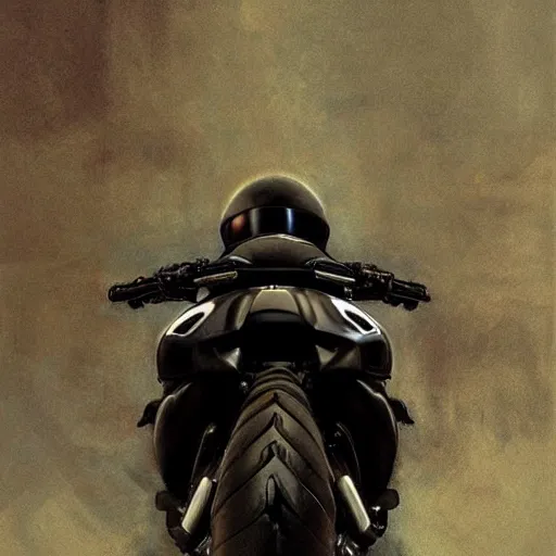 Image similar to ducati diavel. dark colors. menacing. haunting. frightening. trending on artstation. award winning. artgem. greg rutkowski. beksinski. extremely detailed. 4 k.