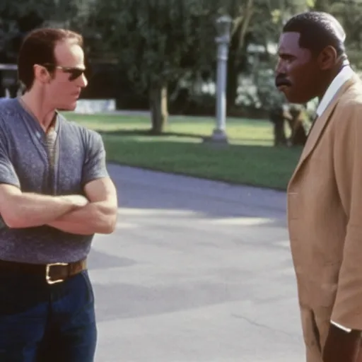 Prompt: a still of from the movie beverly hills cop crossover with the movie munich