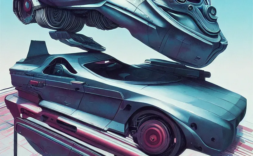 Image similar to Futuristic cyberpunk car,highly detailed, very coherent, painted by Francis Bacon and Edward Hopper, Wayne Barlowe, painted by James Gilleard, surrealism, airbrush, art by JamesJean
