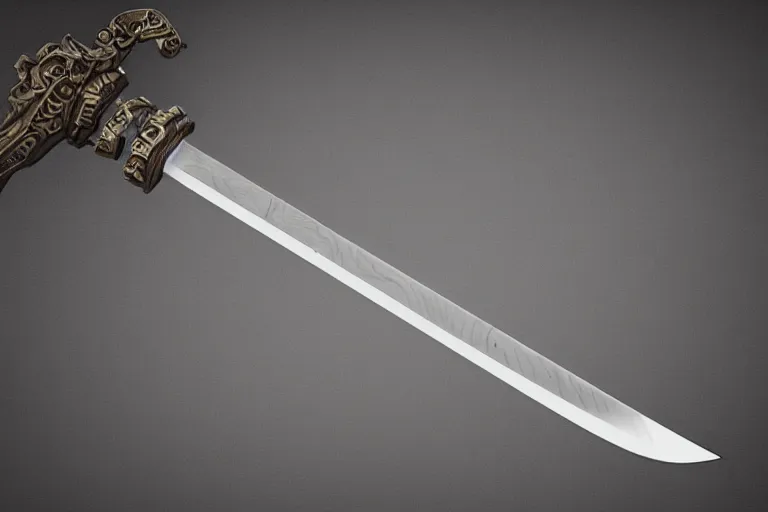 Prompt: haunted saber sword, one object, closetup, artstation, intricate