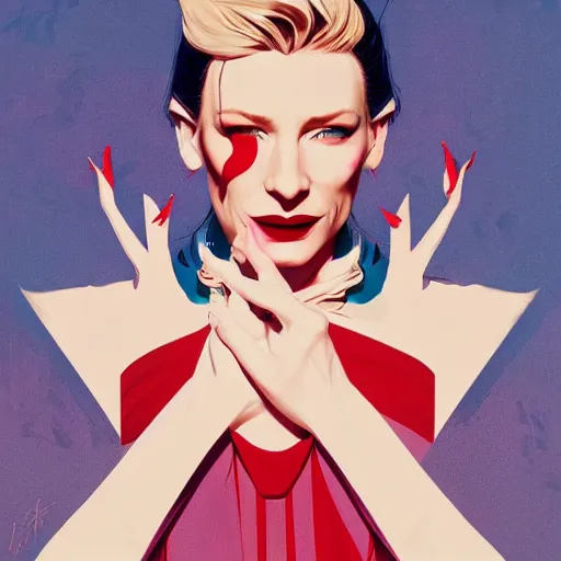 Image similar to cate blanchett, by Sachin Teng + Karol Bak + Rolf Armstrong