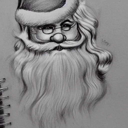 Image similar to a beautiful sketch of santa clause by gabi tozati