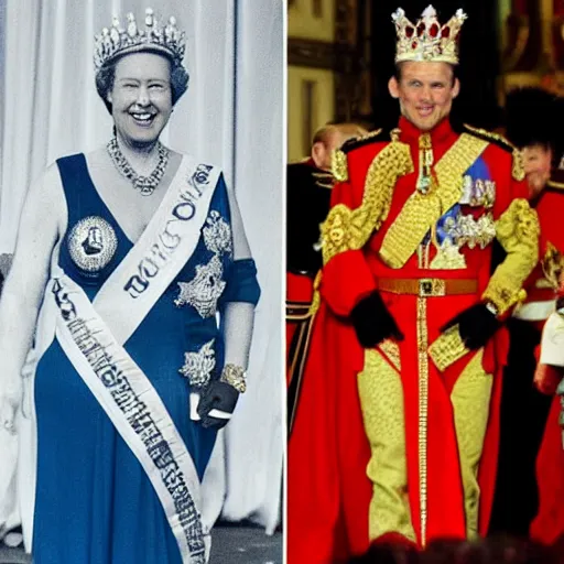 Prompt: the queen of england as a bodybuilder