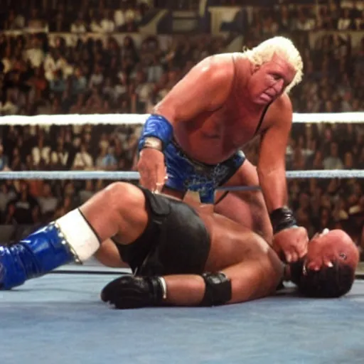 Prompt: ric flair getting beaten up