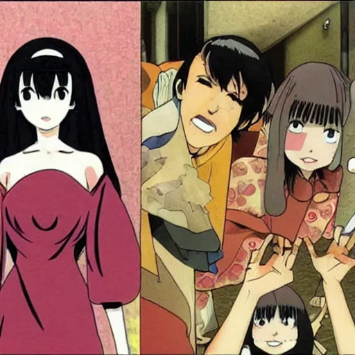 Prompt: anime woman who is central to the plot. satoshi kon
