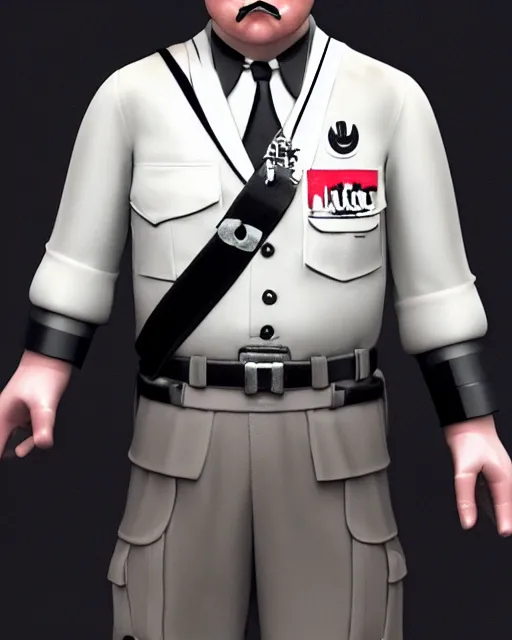 Prompt: full body 3d render of adolf hitler as a funko pop, uniform, studio lighting, white background, blender, trending on artstation, 8k, highly detailed