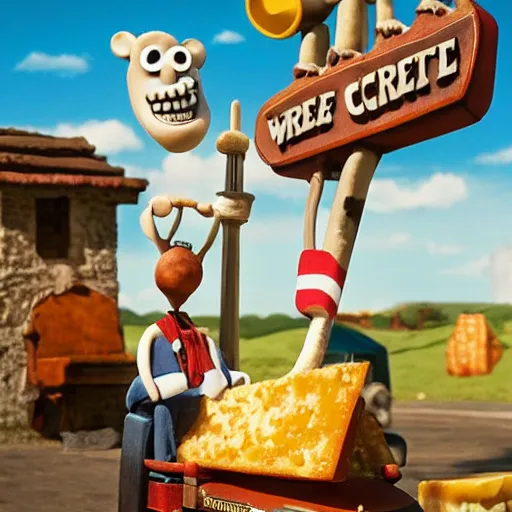 Image similar to wallace and gromit on trial for crimes against cheese, concepts art, ultra detailed, cinematic, epic