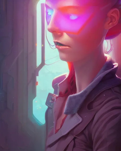 Image similar to highly detailed surreal vfx portrait of a cyber noir fairy, stephen bliss, unreal engine, greg rutkowski, loish, rhads, beeple, makoto shinkai and lois van baarle, ilya kuvshinov, rossdraws, tom bagshaw, alphonse mucha, global illumination, detailed and intricate environment