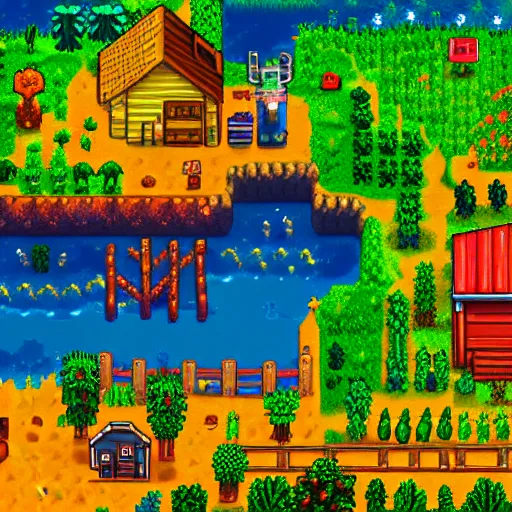 Image similar to concept art of stardew valley, digital art, beautiful, 8k hd