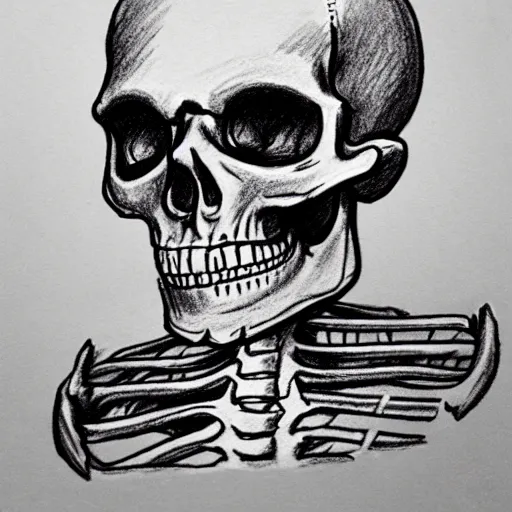 Image similar to drawing of a skeleton with the twitch pog emote